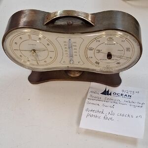 Brass Weather Station Clock - Brown and Gold